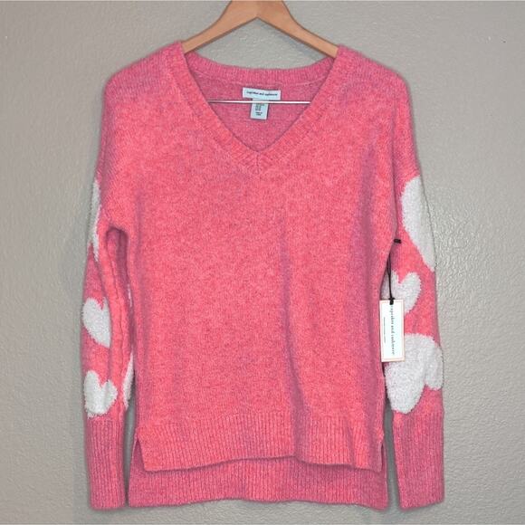 Cupcakes & Cashmere Pink Hearts Valentine Day Soft Sweater Ladies XS - Picture 12 of 12